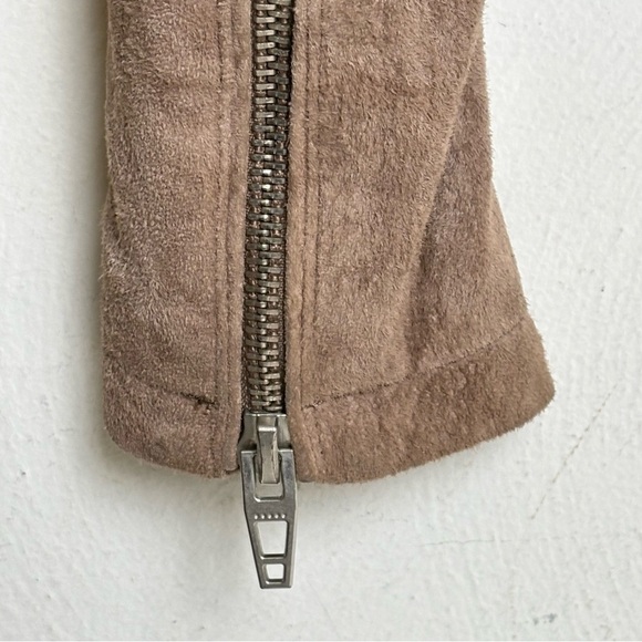 BLANK NYC Suede Moto Jacket Tan Taupe Light Brown Silver Hardware Small - Picture 10 of 16